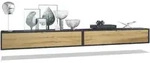 Vladon Lowboard, Eiche, Holzwerkstoff, 140x29x37 cm, Wohnzimmer, Wohnw&auml;nde,