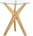 Beliani Beistelltisch, Transparent, Hellbraun, Glas, Rund, 45x51x45 cm,...