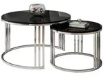 Lookway Couchtisch, Silber, Schwarz, Holzwerkstoff, Rund, 70x49x70 cm,...