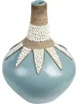 Beliani Dekovase, Blau, Stein, 43 cm, Dekoration, Vasen, Keramikvasen