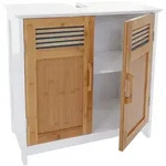 MCW Waschbeckenunterschrank, Braun, Holz, Bambus, 60x60x30 cm, Badezimmer,