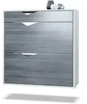 Vladon Schuhschrank, Anthrazit, Holzwerkstoff, 85x87x33 cm, Garderobe,