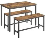 Boxxx Tischgruppe, Braun, Schwarz, Metall, Schichtholz, 70x75x110 cm, Beim&ouml;bel