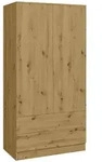 Beautysofa Dreht&uuml;renschrank, Eiche Artisan, Holzwerkstoff, 2 Schubladen,...