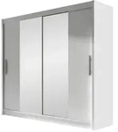 Mirjan24 Kleiderschrank, Wei&szlig;, Holzwerkstoff, Rechteckig, 180x215x58 cm,