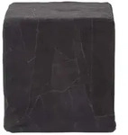 Homescapes Patchwork-Hocker, Schwarz, Leder, Patchwork, Quadratisch, 36x38x36...