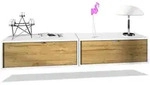 Vladon Lowboard, Eiche, Holzwerkstoff, 80x37x29 cm, Wohnzimmer, Wohnw&auml;nde,