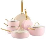 GreenPan Kochtopfset Padova Reserve, Wei&szlig;, Gold, Pink, Metall, Glas, 6-teilig, 0 L,