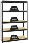 Proregal Schwerlastregal, Schwarz, Metall, Rechteckig, 120x180x45 cm, Freizeit,