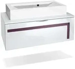 Vladon Waschbeckenunterschrank, Brombeere, Holzwerkstoff, 96x36x51 cm,...