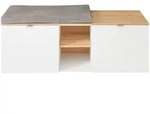 Garderobenbank Bari, Wei&szlig;, Eiche Artisan, Kunststoff, 1,5-Sitzer, F&uuml;llung: