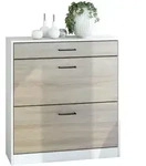 Vladon Schuhschrank, Eiche San Remo, Holzwerkstoff, 89x95.5x27 cm, Garderobe,