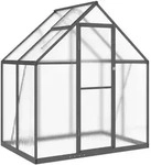 Gew&auml;chshaus, Anthrazit, Metall, Rechteckig, 114x195x169 cm, Gartenzubeh&ouml;r,