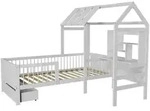Juskys Kinderbett, Wei&szlig;, Holz, 90x200 cm, Kinder- & Jugendzimmer, Kinderm&ouml;bel,