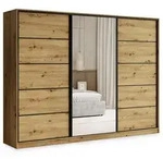 Masseno Schwebet&uuml;renschrank, Eiche Artisan, Holzwerkstoff, 7 F&auml;cher, 4...