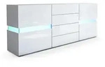 Vladon Sideboard, Wei&szlig; Hochglanz, Holzwerkstoff, 177x75x39 cm, Wohnzimmer,...