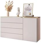 Lookway Kommode, Kaschmir, Holzwerkstoff, Uni, 4 Schubladen, Rechteckig,...