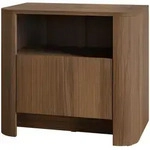 Mirjan24 Nachttisch, Nussbaum, Kunststoff, 1 Schubladen, Rechteckig,Rechteckig,
