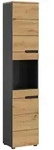 Mid.you Hochschrank, Dunkelgrau, Eiche Artisan, Kunststoff, 2 F&auml;cher,...