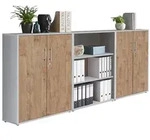 Mid.you Aktenschrank Office Edition - SW Set 9, Grau, Eiche, Holzwerkstoff, 6