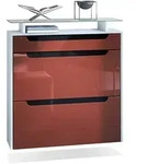 Vladon Schuhschrank, Bordeaux, Schwarz, Holzwerkstoff, 89x96x23 cm, Garderobe,