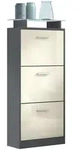 Vladon Schuhschrank, Creme, Holzwerkstoff, 46x128x23 cm, Garderobe,