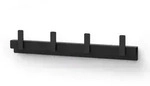Zack Hakenleiste Potes, Schwarz, Metall, 24.0x4.5x1.9 cm, Garderobe,