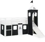 Homestyle4u Hochbett, Wei&szlig;, Schwarz, Holz, Kinder- & Jugendzimmer,...