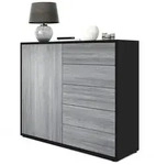 Vladon Kommode, Anthrazit, Holzwerkstoff, 79x74x36 cm, Wohnzimmer, Kommoden &