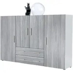 Vladon Highboard, Anthrazit, Holzwerkstoff, 166x106x35 cm, Wohnzimmer, Kommoden...