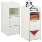 Relaxdays Nachttisch, Wei&szlig;, Holzwerkstoff, 22.5x55x34 cm, Schlafzimmer, Nachttische