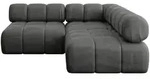 Altdecor Ecksofa, Dunkelgrau, Textil, 4-Sitzer, L-Form, 190x190 cm, Wohnzimmer,...