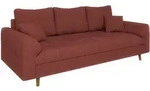 S-Style 3-Sitzer-Sofa, Terracotta, Textil, Echtholz, Teilmassiv,Buche, Birke,