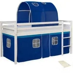 Homestyle4u Hochbett, Wei&szlig;, Blau, Holz, Kinder- & Jugendzimmer, Kinderm&ouml;bel,
