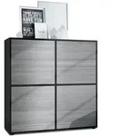 Vladon Highboard, Anthrazit, Holzwerkstoff, 104x105.5x35.5 cm, Wohnzimmer,...