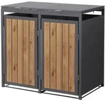 Ml-Design M&uuml;lltonnenbox, Hellbraun, Metall, Rechteckig, 80x120x132 cm, Aufbewahrung
