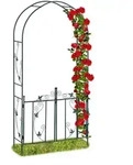Relaxdays Rosenbogen, Dunkelgr&uuml;n, Metall, 113.5x230x36.5 cm, Gartenzubeh&ouml;r,