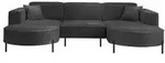 Fun M&ouml;bel Wohnlandschaft, Anthrazit, Textil, U-Form, 299x80x165 cm, Wohnzimmer,