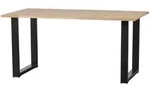 Livetastic Esstisch Tablo, Natur, Schwarz, Holz, Metall, Eiche, vollmassiv,
