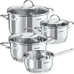 tectake Kochtopfset, Silber, Metall, Rund, Kochen, T&ouml;pfe, Topfsets