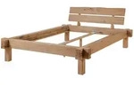 Massivmoebel24 Bett, Beige, Holz, Echtholz,Wildeiche, Rechteckig, 160x200 cm,