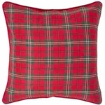 Homescapes Kissenh&uuml;lle, Rot, Textil, Kariert, Quadratisch, 60x60 cm,...