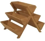MCW Pflanztreppe, Braun, Holz, 56x56x70 cm, Wohnzimmer, Wohnzimmertische,