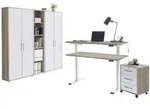Mid.you B&uuml;ro Office e-Dition, Wei&szlig;, Sonoma Eiche, Metall, Holzwerkstoff, 4,8