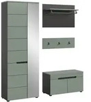 Inn.Furn Garderobe-Set, Salbeigr&uuml;n, Dunkelgrau, Kunststoff, Uni, 1-Sitzer, 4