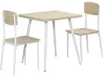 Homcom Essgruppe, Natur, Kunststoff, 70x76x70 cm, Esszimmer, B&auml;nke, Tisch- &