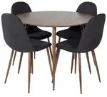 ebuy24 Tischgruppe, Schwarz, Holzwerkstoff, 4-Sitzer, 100x75x100 cm, Esszimmer,