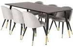ebuy24 Tischgruppe, Grau, Holzwerkstoff, 6-Sitzer, 90x75x180 cm, Esszimmer,...