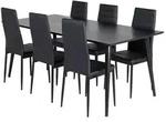 ebuy24 Tischgruppe, Schwarz, Holzwerkstoff, 6-Sitzer, 90x75x180 cm, Esszimmer,