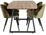 ebuy24 Tischgruppe, Grau, Holzwerkstoff, 4-Sitzer, 85x75x160 cm, Esszimmer,...